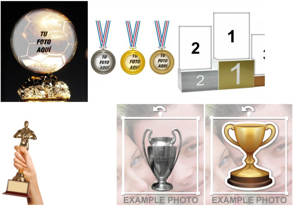 Fotomontajes con trofeos y medallas para editar con tu foto
