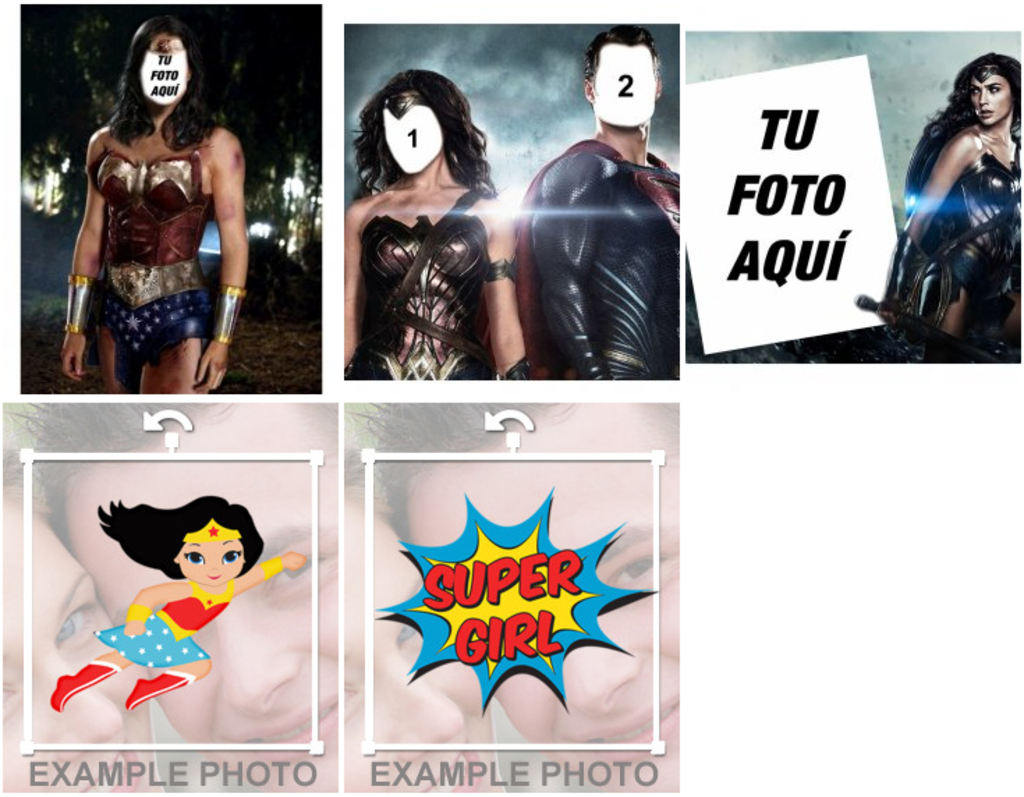 Montajes gratis y editables con la Mujer Maravilla para tus fotos