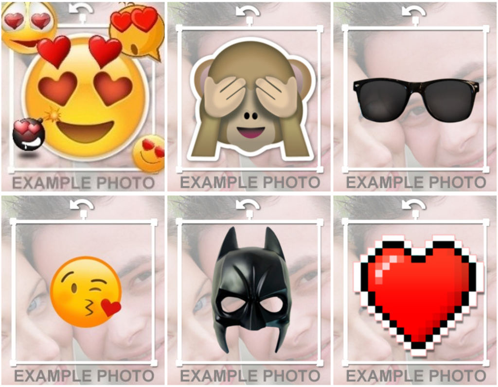 Stickers de emoticonos para poner en tus fotos.
